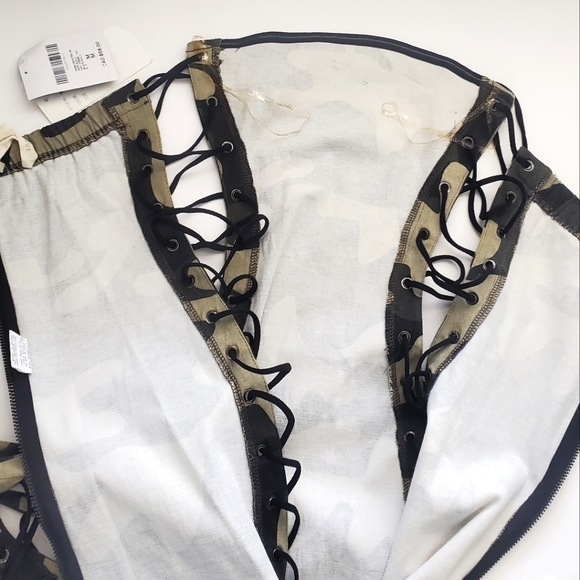 Forever 21 Strapless Camouflage Lace Up Sides Bodycon Wiggle Dress Size Medium - Picture 12 of 13